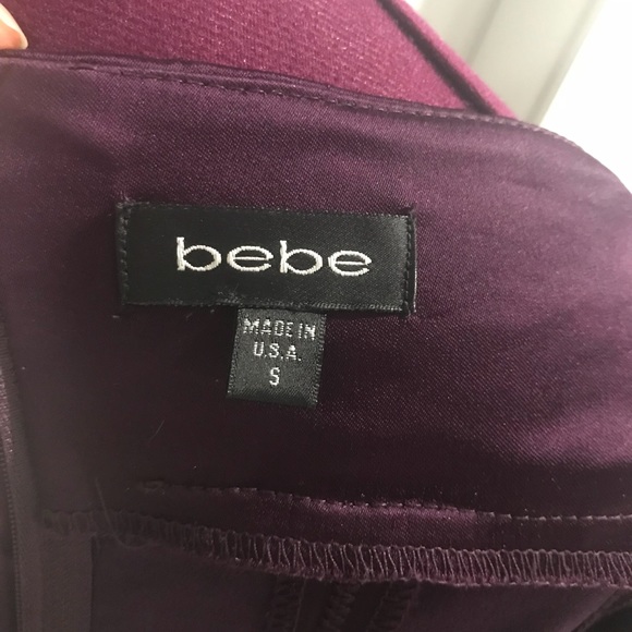 Burgundy Bebe strapless satin dress - Picture 7 of 8